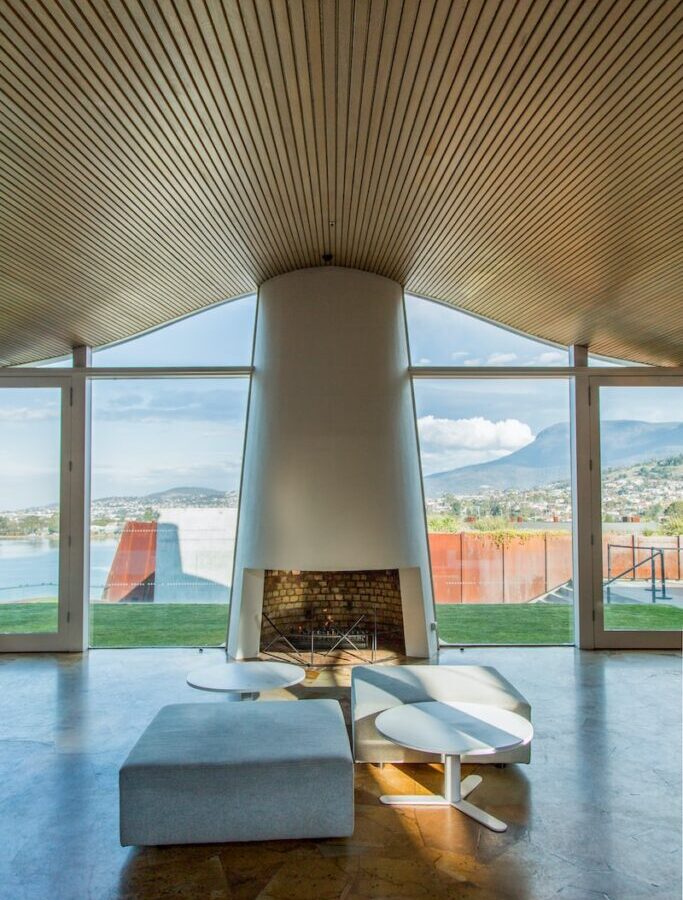 view of a living room and fireplace