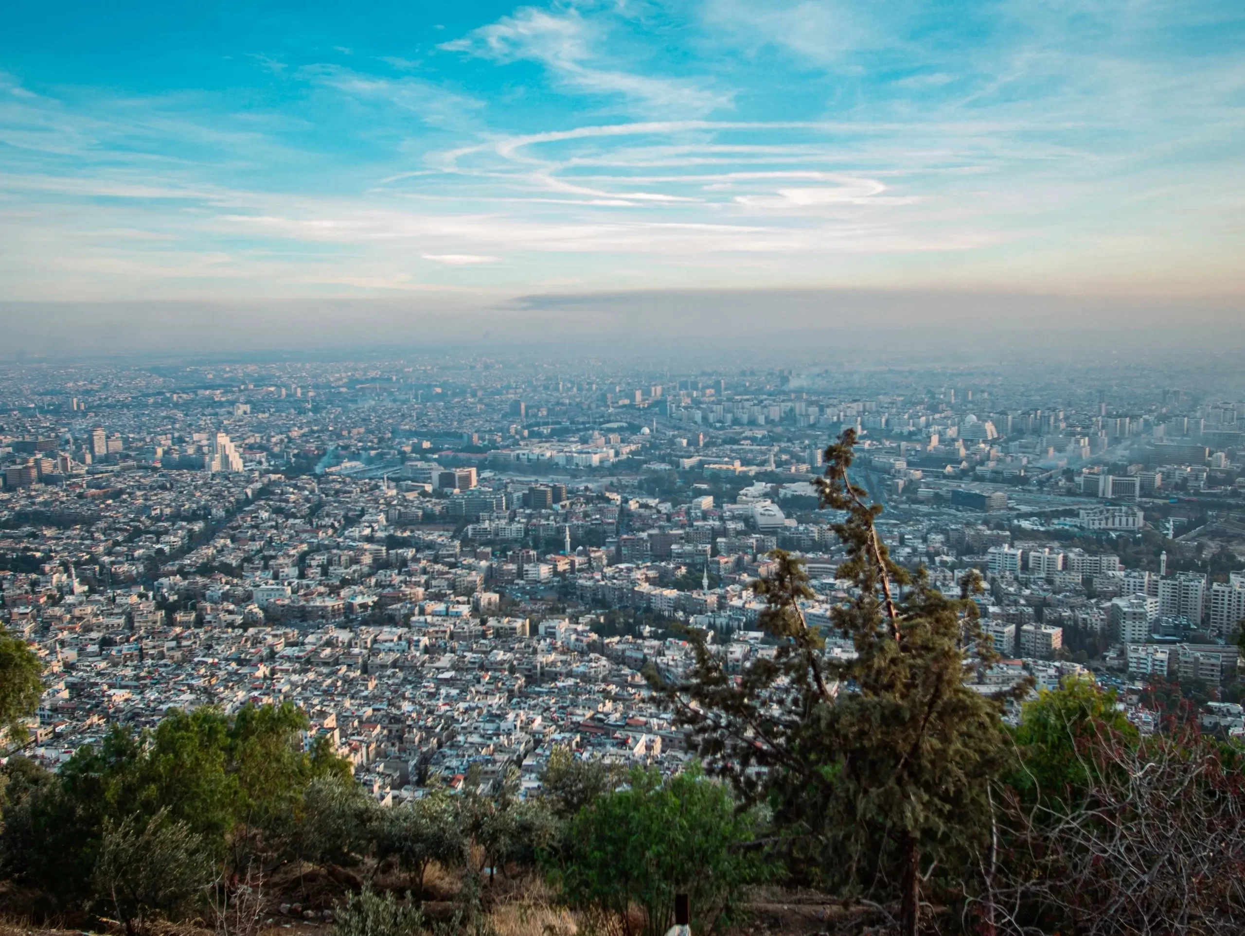 Sýrie Damašek z hory Qasioun